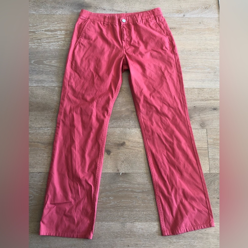 Bonobos Mens 32 x 30 Straight Fit Chino Pants Nantucket Red Pink
